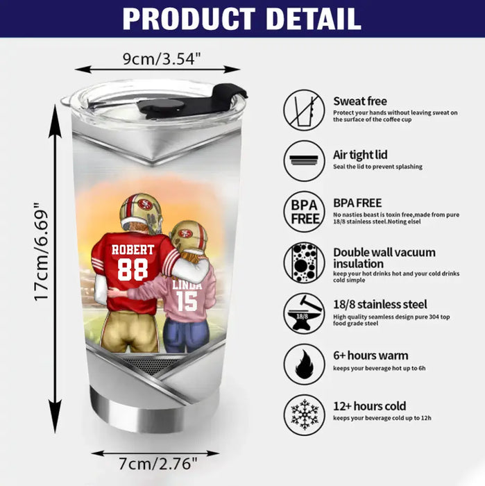 Personalized Couple Tumbler - Gift Idea For Him/Her/Couple - I Love Big Sacks Tight Ends