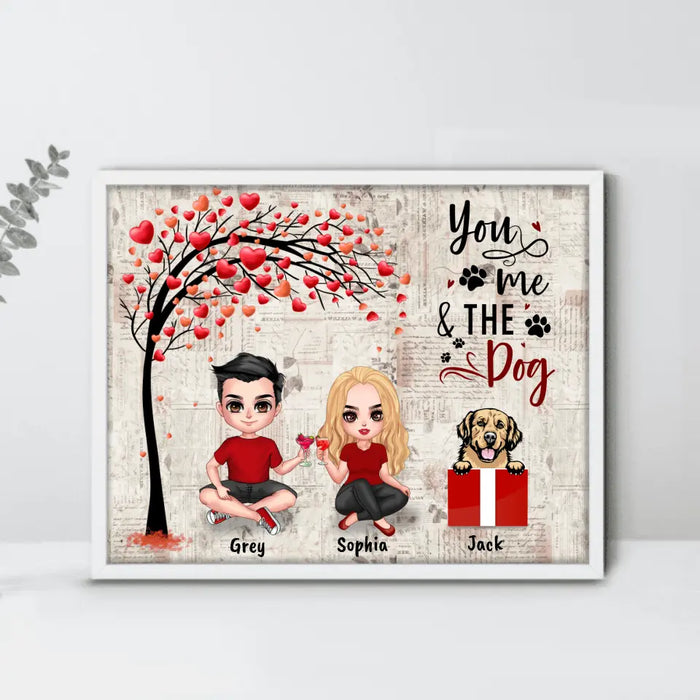 Custom Personalized Couple Poster - Up to 5 Dogs - Gifts for Couples - Happy Valentine's Day