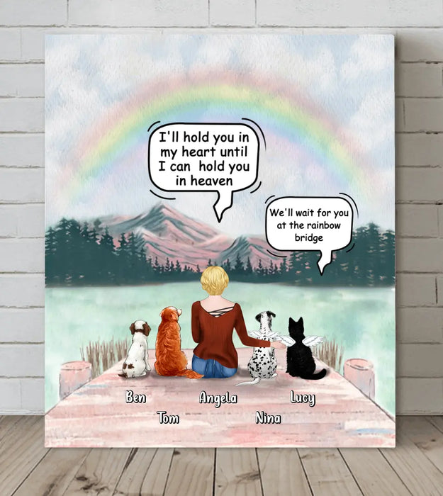 Custom Personalized Memorial Dog Canvas - Upto 4 Dogs - Memorial Gift For Dog Lovers