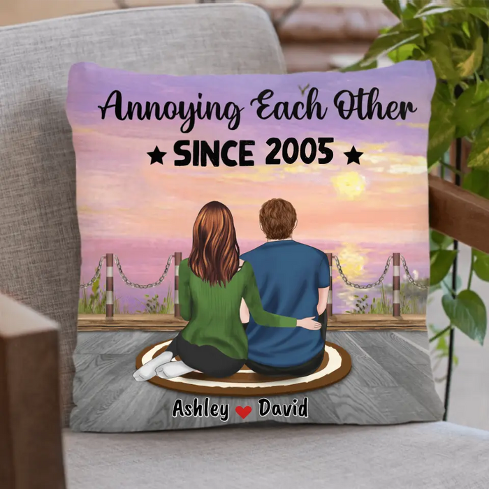 Custom Personalized Annoying Couple Pillow Cover - Gift Idea For Couple - Annoying Each Other For Valentine's Day