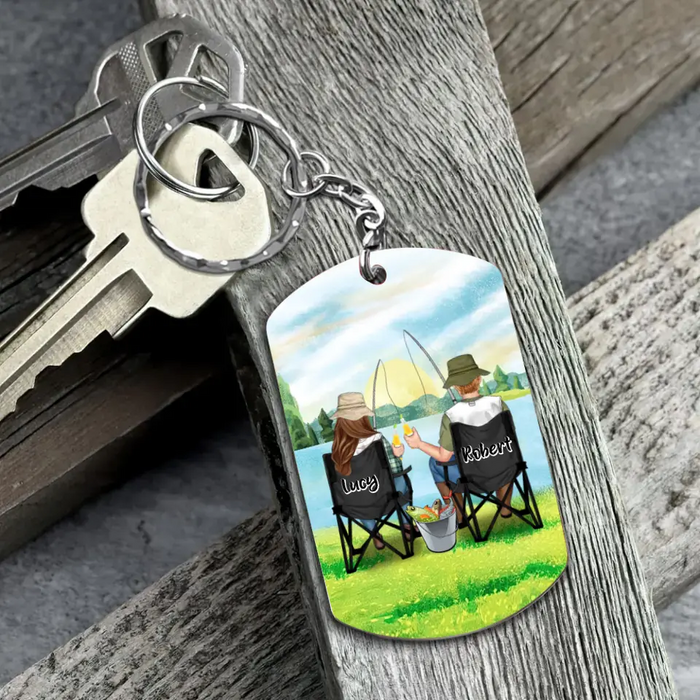 Custom Personalized Fishing Couple Aluminum Keychain - Gift Idea For Him/ Husband - You Are The Rod To My Reel