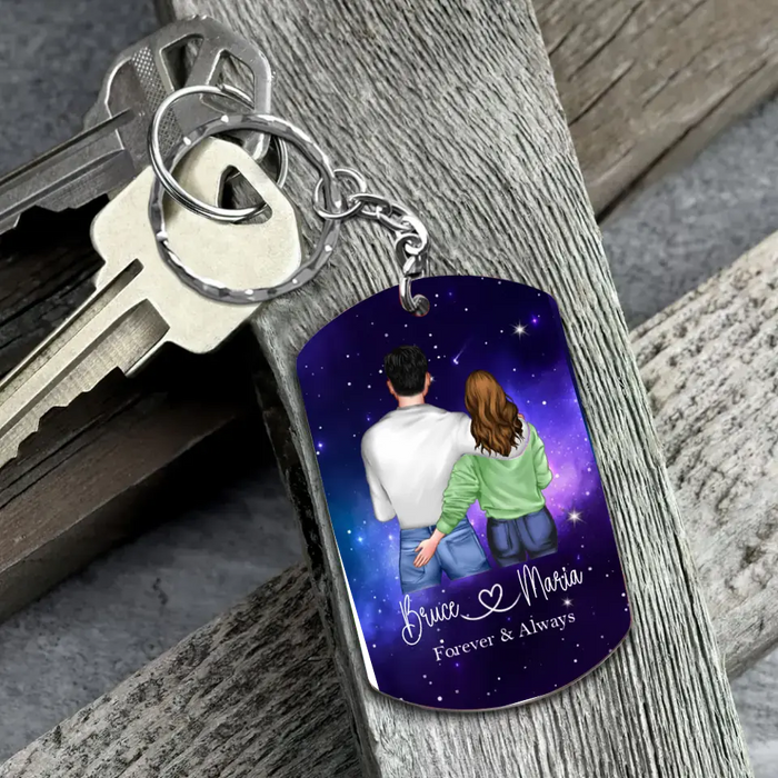 Custom Personalized Couple Aluminum Keychain - Gift Idea For Couple/Him/Her/Wife - I Love You