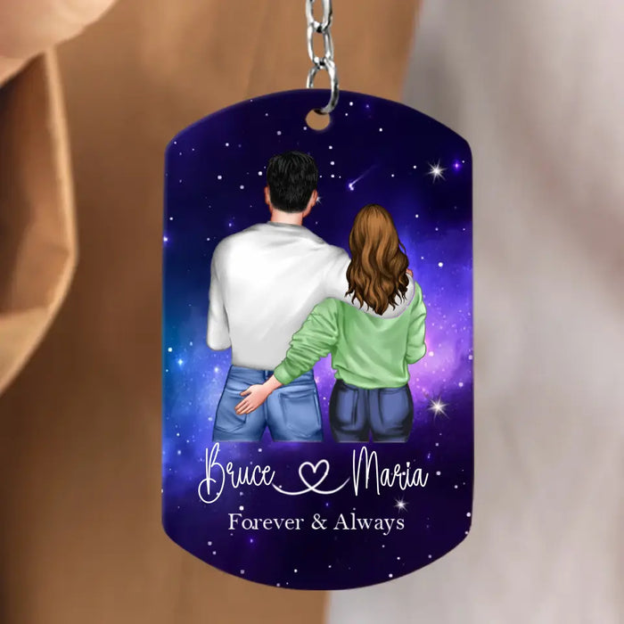 Custom Personalized Couple Aluminum Keychain - Gift Idea For Couple/Him/Her/Wife - I Love You