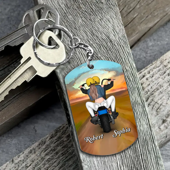 Personalized Riding Motor Couple Aluminum Keychain - Gift Idea For Him/ Husband - You're Sexy