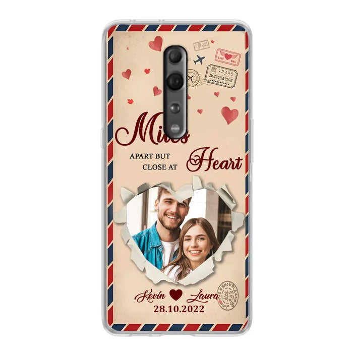 Custom Personalized Couple Phone Case - Gift Idea For Couple/Valentines Day - Upload Photo - Miles Apart But Close At Heart - Case For Oppo/ Xiaomi/ Huawei