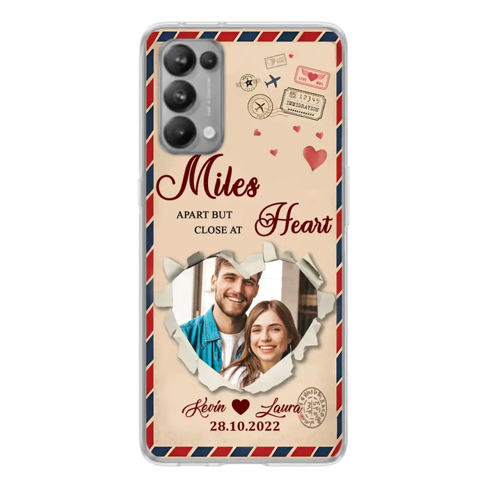 Custom Personalized Couple Phone Case - Gift Idea For Couple/Valentines Day - Upload Photo - Miles Apart But Close At Heart - Case For Oppo/ Xiaomi/ Huawei