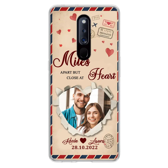 Custom Personalized Couple Phone Case - Gift Idea For Couple/Valentines Day - Upload Photo - Miles Apart But Close At Heart - Case For Oppo/ Xiaomi/ Huawei