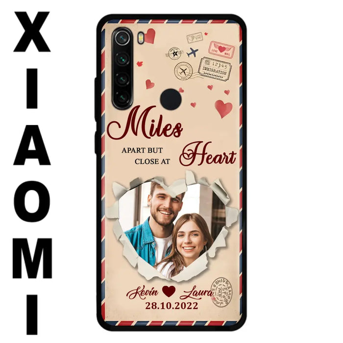 Custom Personalized Couple Phone Case - Gift Idea For Couple/Valentines Day - Upload Photo - Miles Apart But Close At Heart - Case For Oppo/ Xiaomi/ Huawei