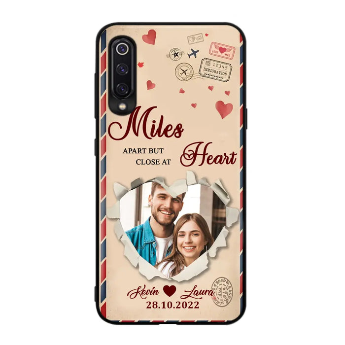 Custom Personalized Couple Phone Case - Gift Idea For Couple/Valentines Day - Upload Photo - Miles Apart But Close At Heart - Case For Oppo/ Xiaomi/ Huawei