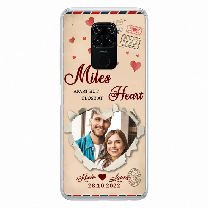 Custom Personalized Couple Phone Case - Gift Idea For Couple/Valentines Day - Upload Photo - Miles Apart But Close At Heart - Case For Oppo/ Xiaomi/ Huawei