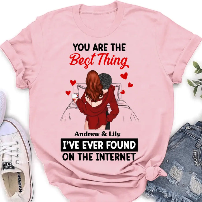 Custom Personalized Couple Shirt/Hoodie - Gift Idea For Husband From Wife/ Couple Gift/Valentine's Day - You Are The Best Thing