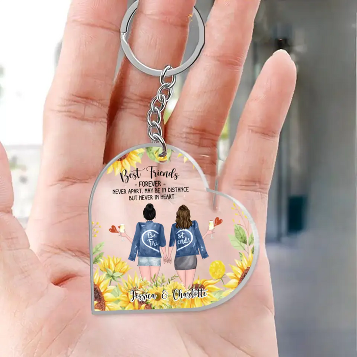 Custom Personalized Besties Acrylic Keychain  - Upto 4 Besties - Gift Idea For Best Friends - Best Friends Forever Never Apart