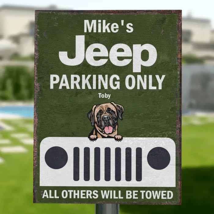 Custom Personalized Dog Off- Road Car Metal Sign - Upto 4 Dogs - Best Gift For Dog Lover