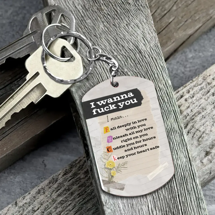 Custom Personalized Couple Aluminum Keychain - Gift Idea for Couple/Him/Her - Unleash All My Love Right On You