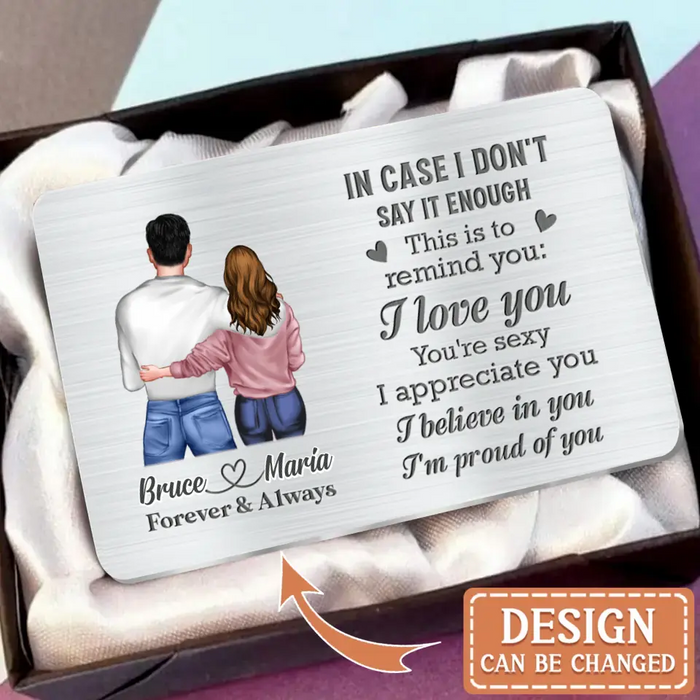 Custom Personalized Couple Wallet Insert Card - Gift Idea For Couple/ Him/ Her - I Believe In You I'm Proud Of You