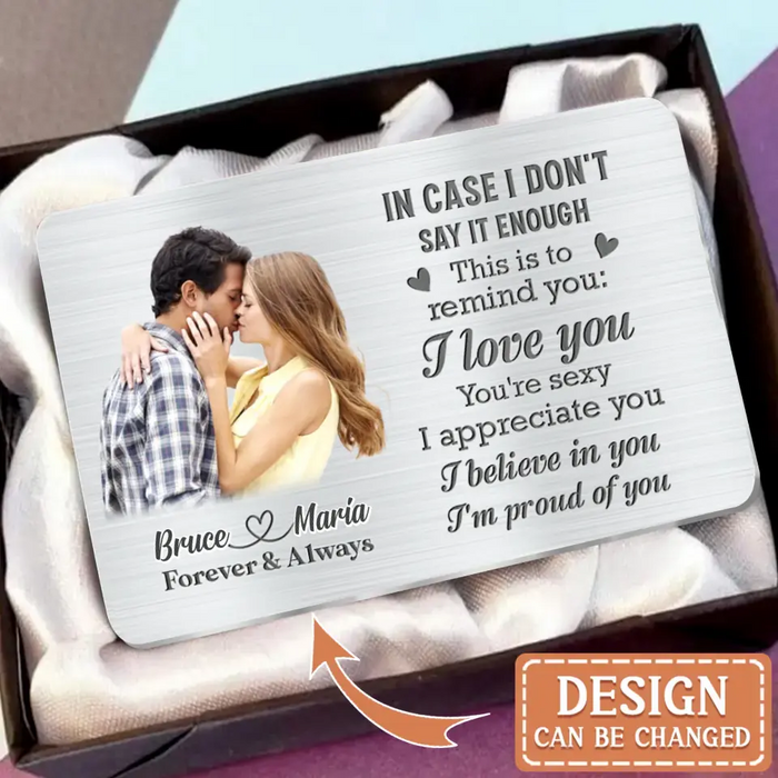 Custom Personalized Couple Aluminum Wallet Insert Card - Upload Couple Photo - Gift Idea For Him/ Her/ Couple