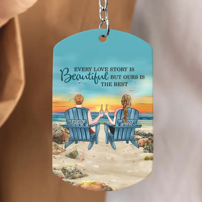 Custom Personalized Couple Aluminum Keychain - Gift Idea For Couple/ Valentines Day - Every Love Story Is Beautiful But Ours Is The Best