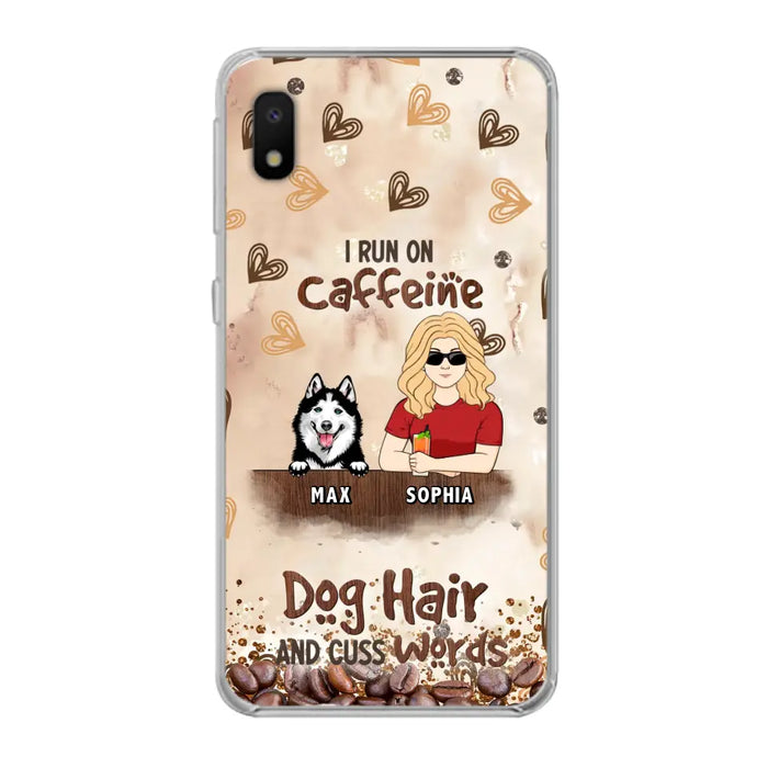 Personalized Pet Phone Case - Gift Idea For Dog/Cat/Horse Lovers - I Run On Caffeine Dog Hair And Cuss Words - Case For iPhone/Samsung