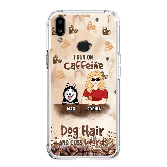 Personalized Pet Phone Case - Gift Idea For Dog/Cat/Horse Lovers - I Run On Caffeine Dog Hair And Cuss Words - Case For iPhone/Samsung