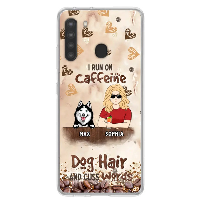 Personalized Pet Phone Case - Gift Idea For Dog/Cat/Horse Lovers - I Run On Caffeine Dog Hair And Cuss Words - Case For iPhone/Samsung