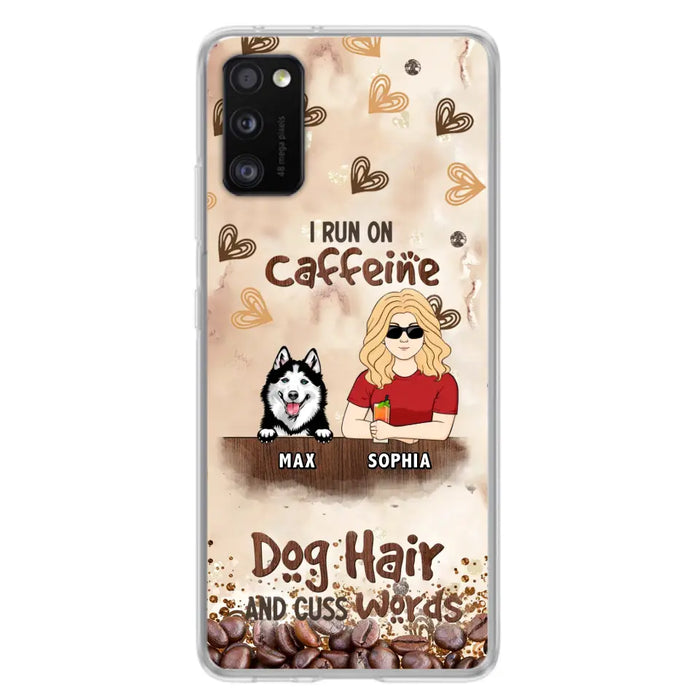 Personalized Pet Phone Case - Gift Idea For Dog/Cat/Horse Lovers - I Run On Caffeine Dog Hair And Cuss Words - Case For iPhone/Samsung