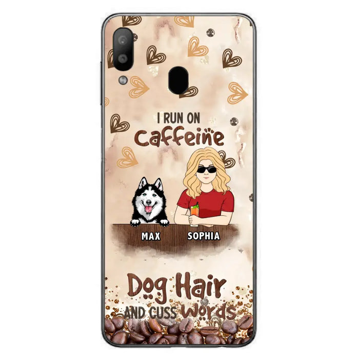 Personalized Pet Phone Case - Gift Idea For Dog/Cat/Horse Lovers - I Run On Caffeine Dog Hair And Cuss Words - Case For iPhone/Samsung