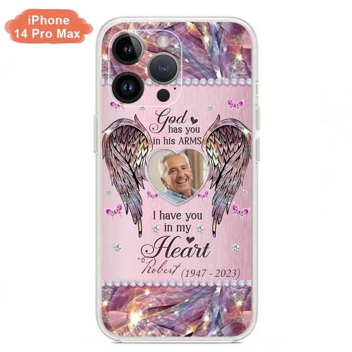 Custom Personalized Memorial Phone Case - Memorial Gift Idea For Family - Case For iPhone/Samsung - God Has You In His Arms