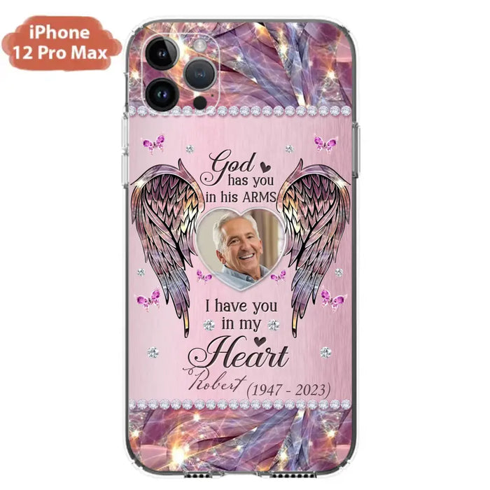 Custom Personalized Memorial Phone Case - Memorial Gift Idea For Family - Case For iPhone/Samsung - God Has You In His Arms