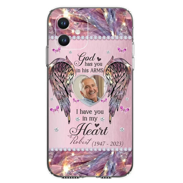 Custom Personalized Memorial Phone Case - Memorial Gift Idea For Family - Case For iPhone/Samsung - God Has You In His Arms