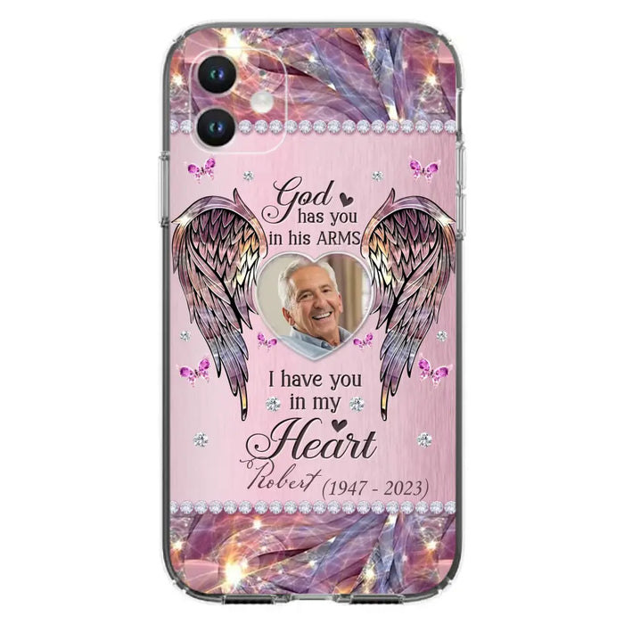 Custom Personalized Memorial Phone Case - Memorial Gift Idea For Family - Case For iPhone/Samsung - God Has You In His Arms