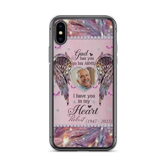 Custom Personalized Memorial Phone Case - Memorial Gift Idea For Family - Case For iPhone/Samsung - God Has You In His Arms