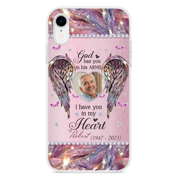 Custom Personalized Memorial Phone Case - Memorial Gift Idea For Family - Case For iPhone/Samsung - God Has You In His Arms