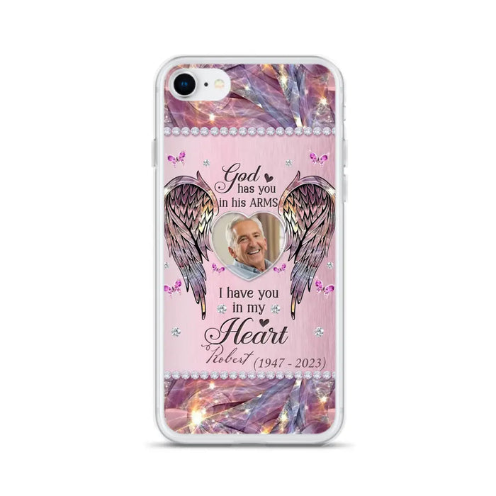 Custom Personalized Memorial Phone Case - Memorial Gift Idea For Family - Case For iPhone/Samsung - God Has You In His Arms