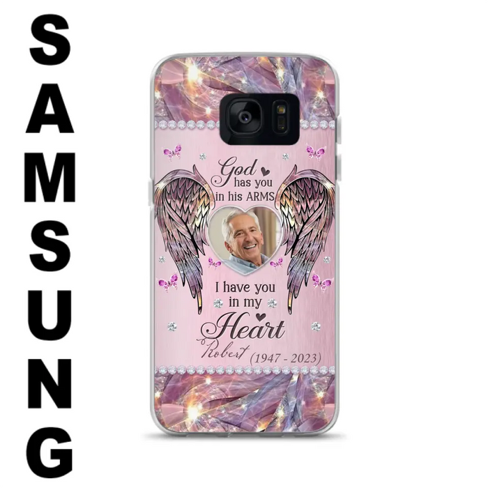 Custom Personalized Memorial Phone Case - Memorial Gift Idea For Family - Case For iPhone/Samsung - God Has You In His Arms