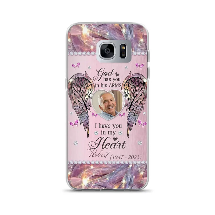 Custom Personalized Memorial Phone Case - Memorial Gift Idea For Family - Case For iPhone/Samsung - God Has You In His Arms