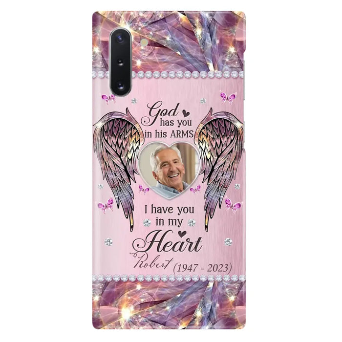 Custom Personalized Memorial Phone Case - Memorial Gift Idea For Family - Case For iPhone/Samsung - God Has You In His Arms