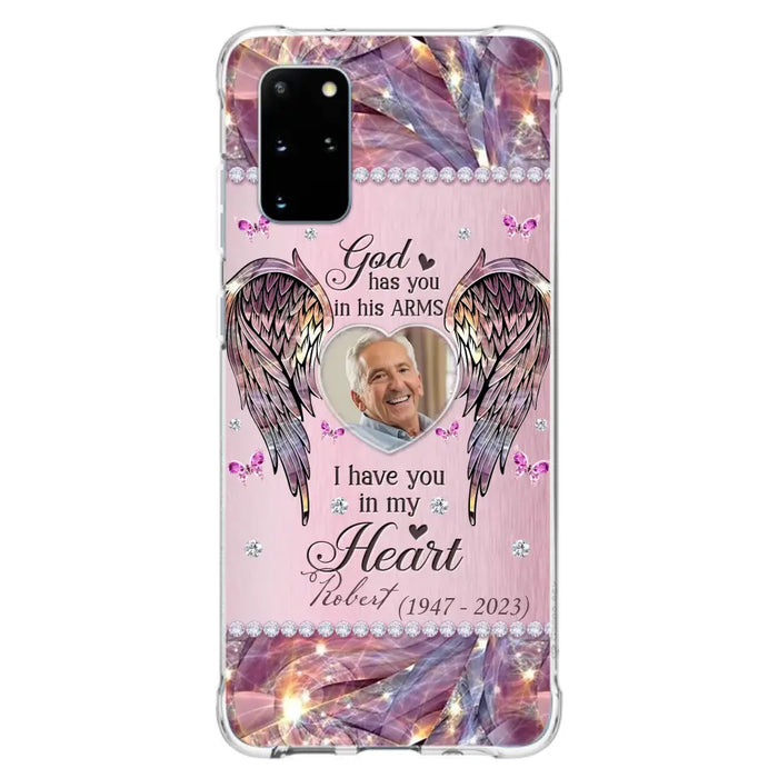 Custom Personalized Memorial Phone Case - Memorial Gift Idea For Family - Case For iPhone/Samsung - God Has You In His Arms