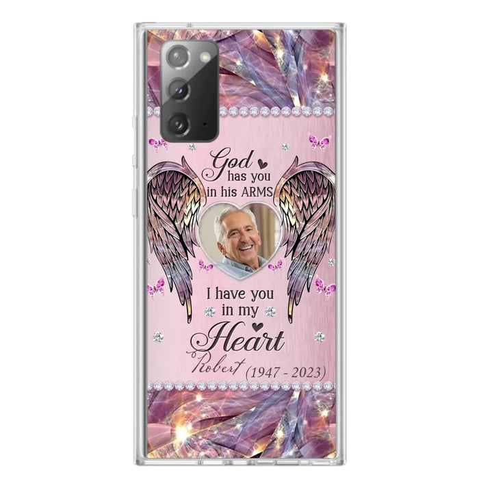 Custom Personalized Memorial Phone Case - Memorial Gift Idea For Family - Case For iPhone/Samsung - God Has You In His Arms