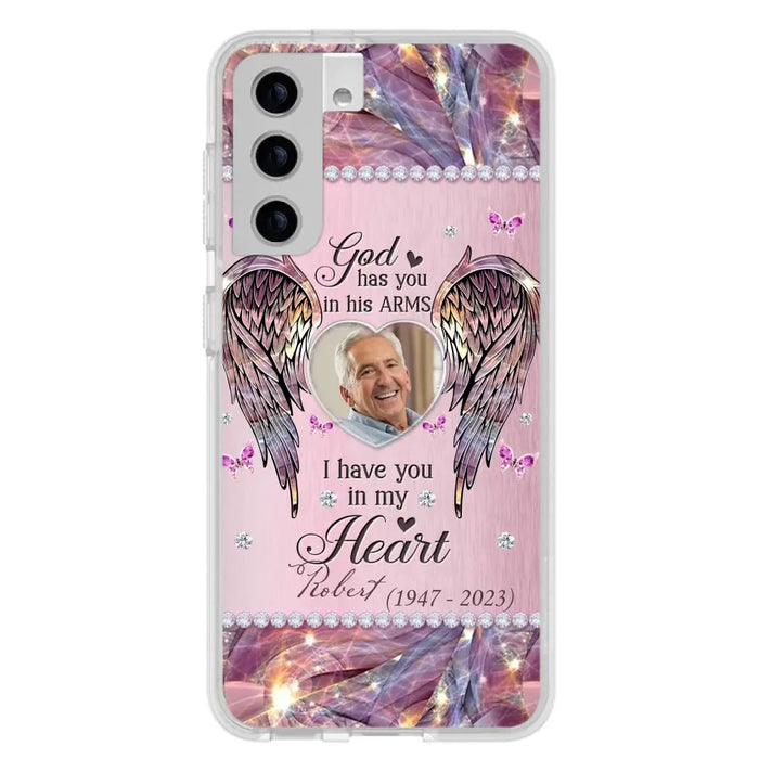 Custom Personalized Memorial Phone Case - Memorial Gift Idea For Family - Case For iPhone/Samsung - God Has You In His Arms