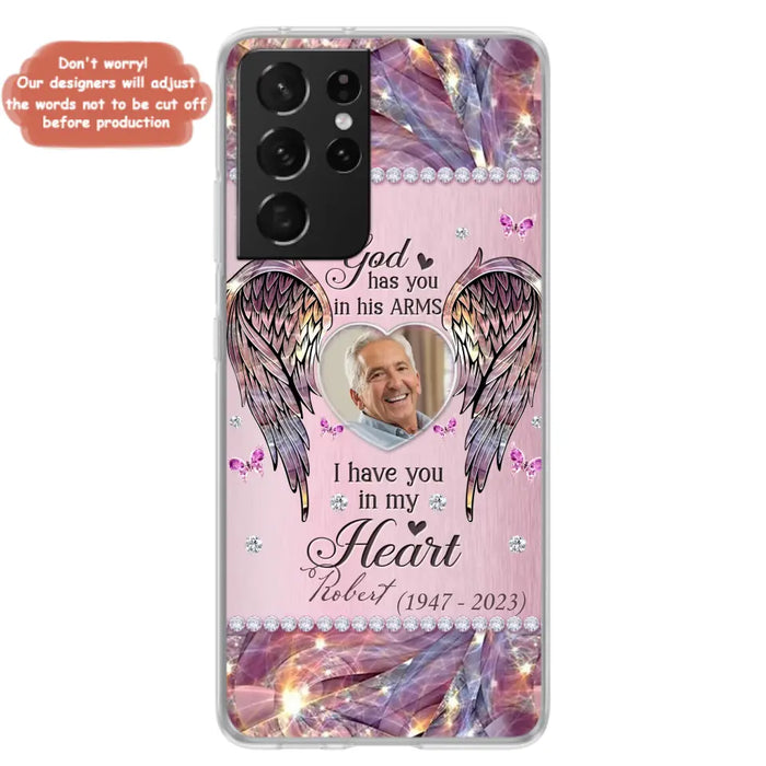 Custom Personalized Memorial Phone Case - Memorial Gift Idea For Family - Case For iPhone/Samsung - God Has You In His Arms