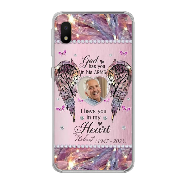 Custom Personalized Memorial Phone Case - Memorial Gift Idea For Family - Case For iPhone/Samsung - God Has You In His Arms