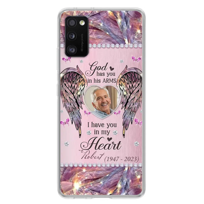 Custom Personalized Memorial Phone Case - Memorial Gift Idea For Family - Case For iPhone/Samsung - God Has You In His Arms