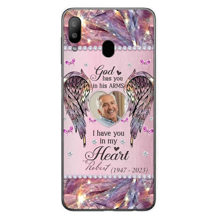 Custom Personalized Memorial Phone Case - Memorial Gift Idea For Family - Case For iPhone/Samsung - God Has You In His Arms