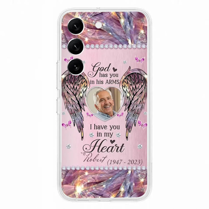 Custom Personalized Memorial Phone Case - Memorial Gift Idea For Family - Case For iPhone/Samsung - God Has You In His Arms