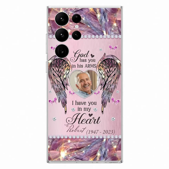 Custom Personalized Memorial Phone Case - Memorial Gift Idea For Family - Case For iPhone/Samsung - God Has You In His Arms