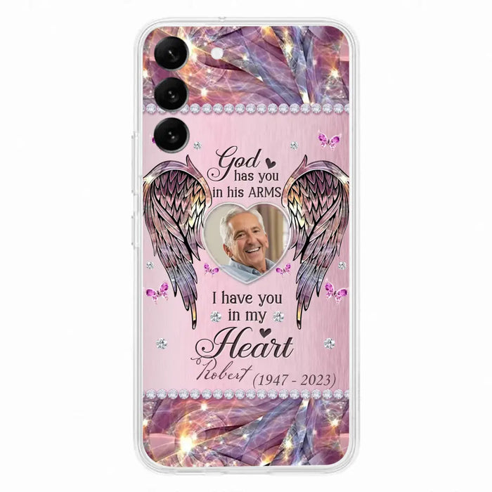 Custom Personalized Memorial Phone Case - Memorial Gift Idea For Family - Case For iPhone/Samsung - God Has You In His Arms