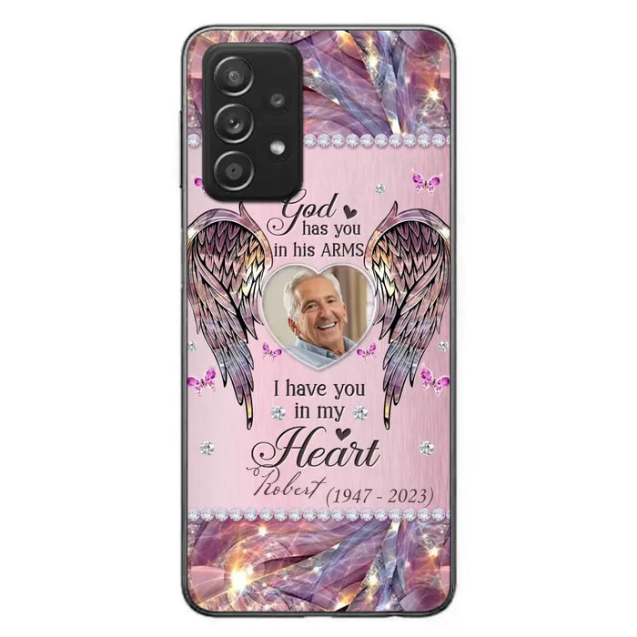 Custom Personalized Memorial Phone Case - Memorial Gift Idea For Family - Case For iPhone/Samsung - God Has You In His Arms