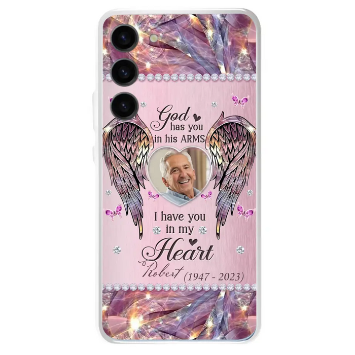 Custom Personalized Memorial Phone Case - Memorial Gift Idea For Family - Case For iPhone/Samsung - God Has You In His Arms