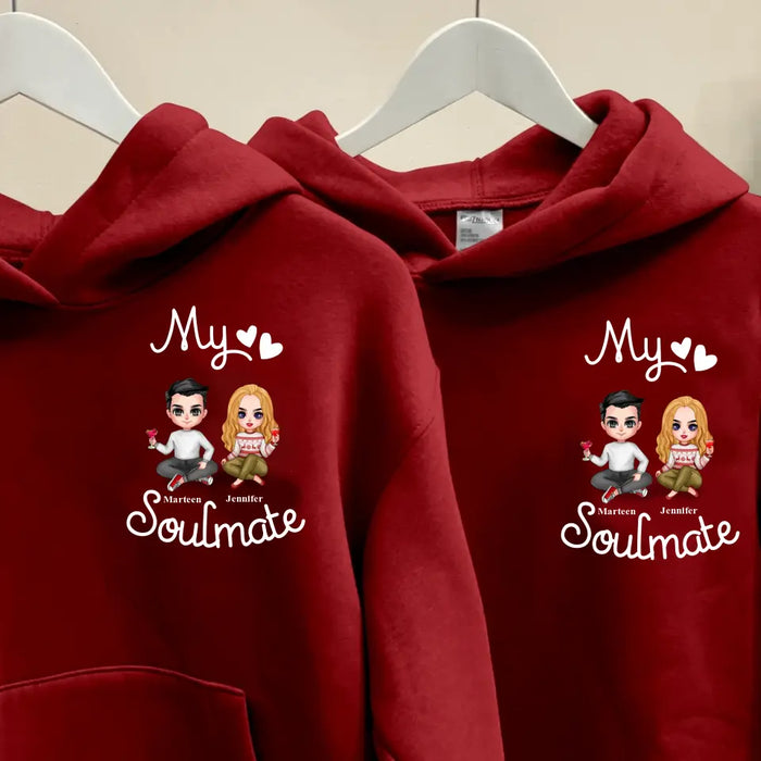 Custom Personalized Couple Hoodie - Valentine's Day Gift Idea for Couple - My Soulmate