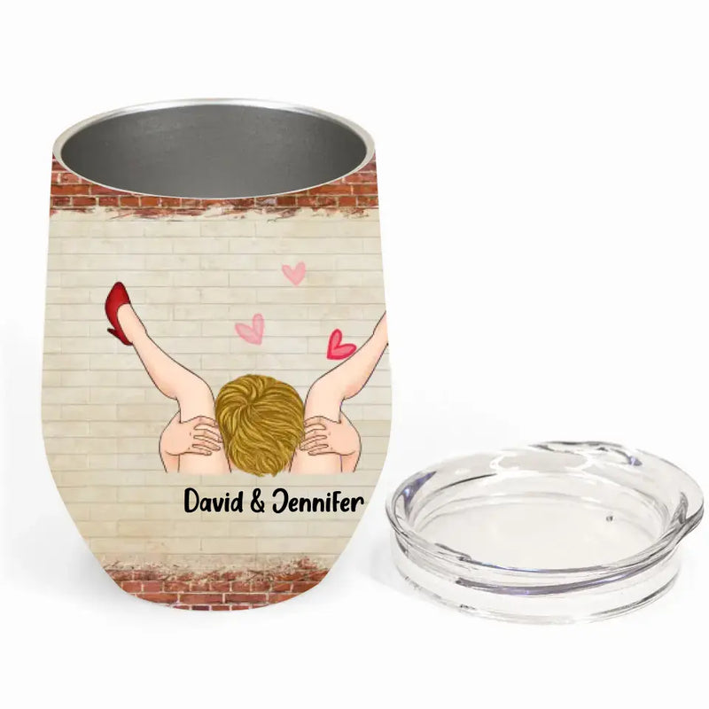 Personalized Valentines Wine Tumbler - Valentines Gift Idea - I Licked It So It's Mine, Happy Valentine's Day